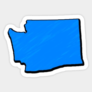 Bright Blue Washington Outline Sticker